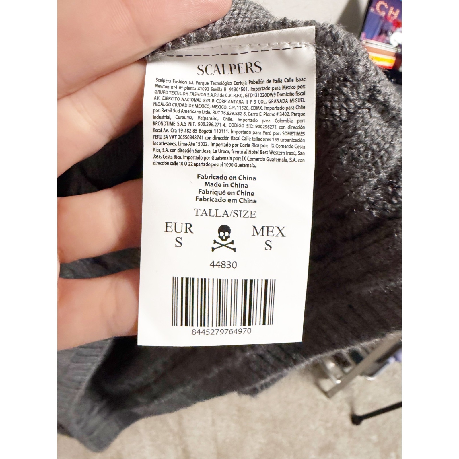 Scalpers Asy Crossed Scrub Cable Knit Skirt Crossover Hem Grey Melange Size Xs — image 7 of 8